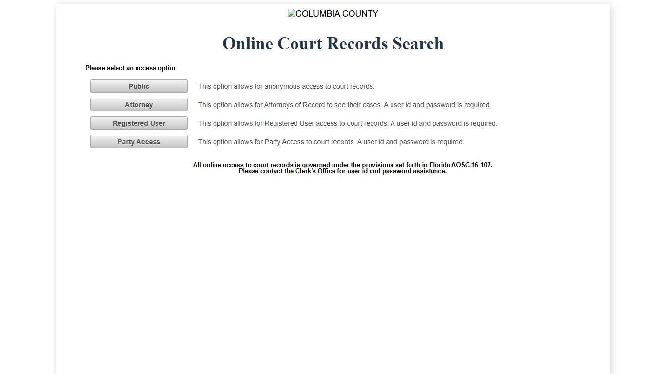 Columbia County OCRS