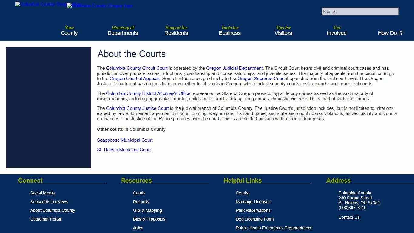 Columbia County, Oregon Official Website - About the Courts