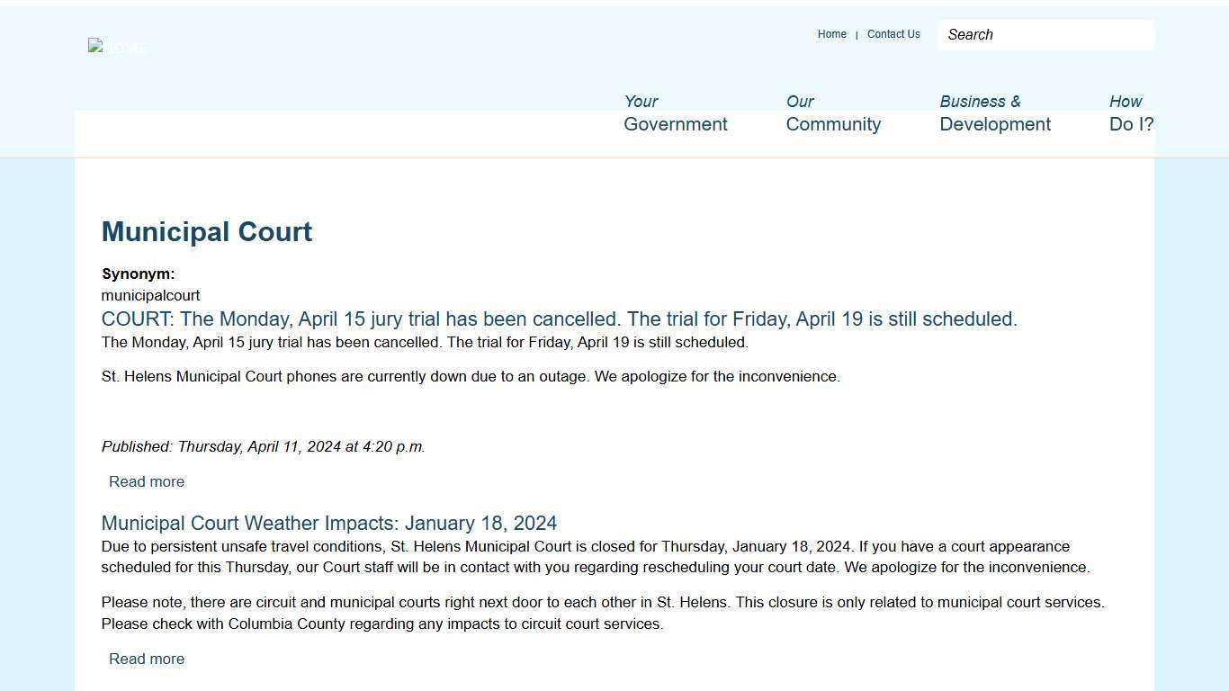 Municipal Court | City of St Helens Oregon